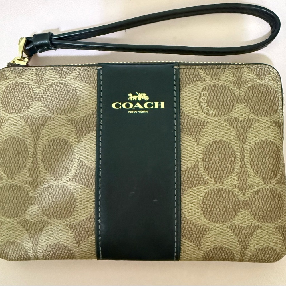 Coach Beige and Black Wristlet
